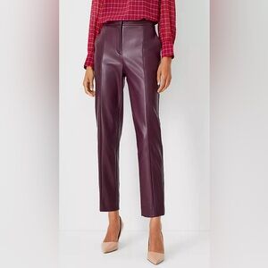 FAUX LEATHER Ann Taylor High Rise Eva Ankle Pant